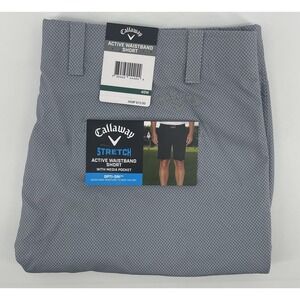 Callaway Men's Sz 40 Flat Front Golf Shorts Opti Dri Light Gray Flex Twill NWT